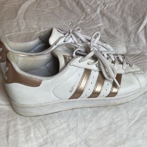 Rose gold adidas superstar sneakers - great condition